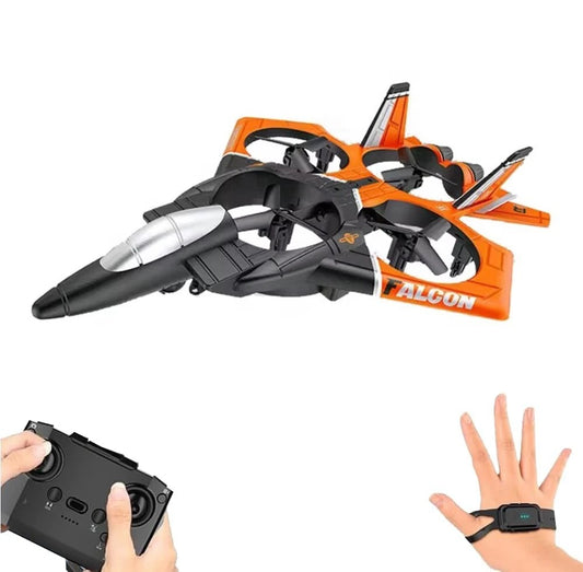 LH X72-3 RC Falcon Thunder Uzaktan Kumandalı Drone Uçak 2.4 Ghz Elle Kontrol 30Cm USB Şarj 360° Takla Pervane Korumalı Tek Tuşla Geri Çağırma Yeşil