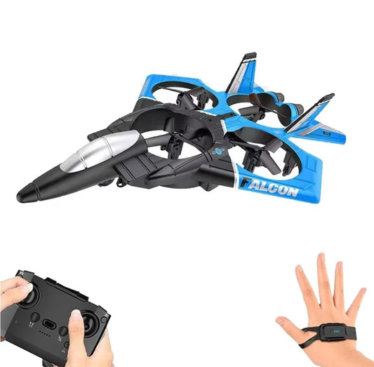 LH X72-3 RC Falcon Thunder Uzaktan Kumandalı Drone Uçak 2.4 Ghz Elle Kontrol 30Cm USB Şarj 360° Takla Pervane Korumalı Tek Tuşla Geri Çağırma Mavi