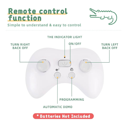 Suncon 1:12 RC Timsah Uzaktan Kumandalı Hayvan | 2.4 Ghz USB Şarj 35 Cm 360° Dönüş 6+ Yaş ve Üzeri Çocuklar İçin