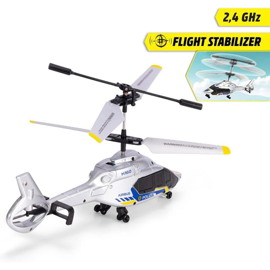 Dickie 1:60 Airbus H160 Uzaktan Kumandalı Polis Helikopteri | 2.4 Ghz USB Şarj 21 Cm 6 Km/s Işıklı ve Uçuş Dengeleyicili 8+ Yaş ve Üzeri Çocuklar İçin