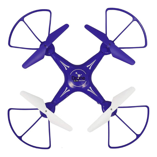 H010 RC Quadcopter Uzaktan Kumandalı Drone 2.4 Ghz 32 Cm USB Şarj 360° Takla Pervane Korumalı Tek Tuşla Geri Çağarma Mavi
