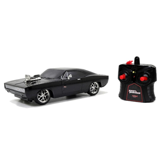 Jada 1:16 RC Dom's Dodge Charger R/T Uzaktan Kumandalı Araba | 2.4 Ghz USB Şarj 29 Cm Turbo Fonksiyon Fast & Furious Turbo Modlu 6+ Yaş ve Üzeri Çocuklar İçin