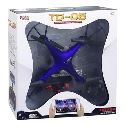 Asya TD-08 Quadcopter Uzaktan Kumandalı Kameralı Drone | 2.4 Ghz USB Şarj 32 Cm 0.3 MP Kamera 2 Uçuş Modu Otomatik Geri Dönüş 14+ Yaş ve Üzeri Çocuklar İçin