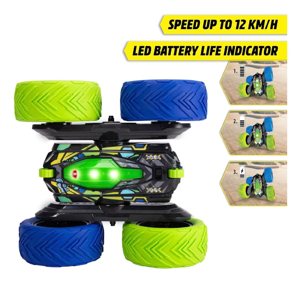 Dickie 1:18 Cyber Flip Uzaktan Kumandalı Araba | 2.4 Ghz USB Şarj 22 Cm 12 Km/s 360° Akrobasi Hareketleri ve Led Işıkları 6+ Yaş ve Üzeri Çocuklar İçin