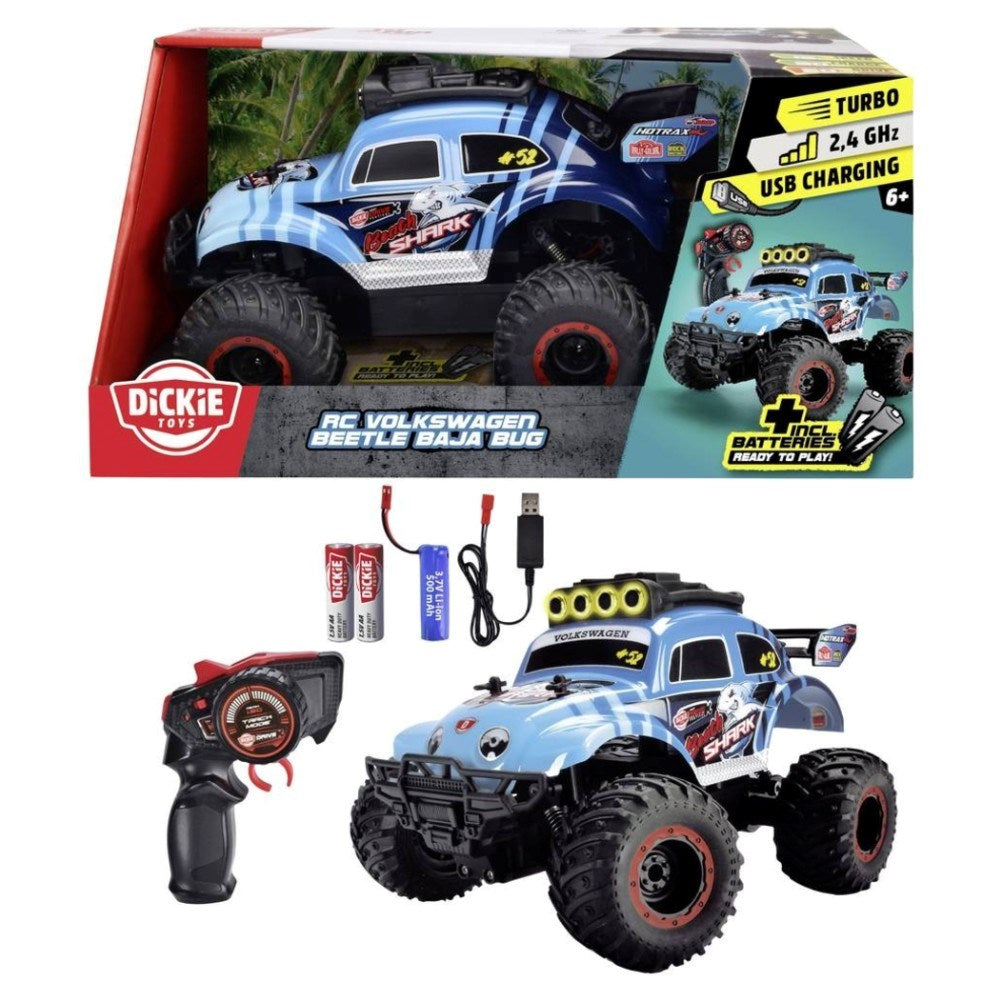 Dickie 1:18 Volkswagen Beetle Monster Bug Uzaktan Kumandalı Araba | 2.4 Ghz USB Şarj 23 Cm 12 Km/s Işıklı Off-Road 6+ Yaş ve Üzeri Çocuklar İçin