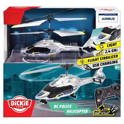 Dickie 1:60 Airbus H160 Uzaktan Kumandalı Polis Helikopteri | 2.4 Ghz USB Şarj 21 Cm 6 Km/s Işıklı ve Uçuş Dengeleyicili 8+ Yaş ve Üzeri Çocuklar İçin