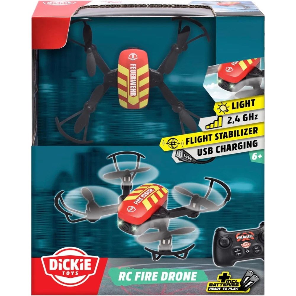 Dickie 1:60 Fire Drone Uzaktan Kumandalı Mini İtfaiye Drone