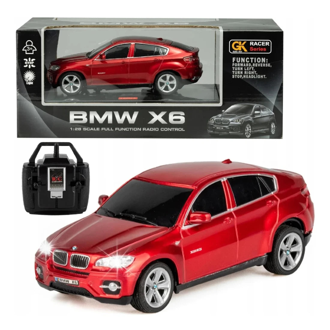Guokai 1:14 Bmw X6 Uzaktan Kumandalı Araba | 2.4 Ghz USB Şarj 34 Cm Full Fonksiyon 8 Km/s Led Işıklı Far ve Stop Lambaları 3+ Yaş ve Üzeri Çocuklar İçin