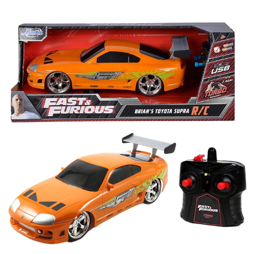Jada 1:16 Brian's Toyota Supra MK4 Uzaktan Kumandalı Araba | 2.4 Ghz USB Şarj 29 Cm Turbo Fonksiyon Fast & Furious Turbo Modlu 6+ Yaş ve Üzeri Çocuklar İçin