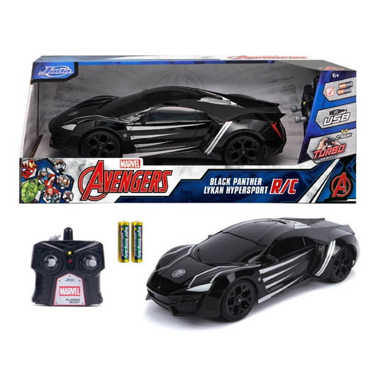 Jada 1:16 Black Panther Lykan Hypersport Uzaktan Kumandalı Araba | 2.4 Ghz USB Şarj 29 Cm Marvel Avengers Lisanslı Turbo Modlu 6+ Yaş ve Üzeri Çocuklar İçin