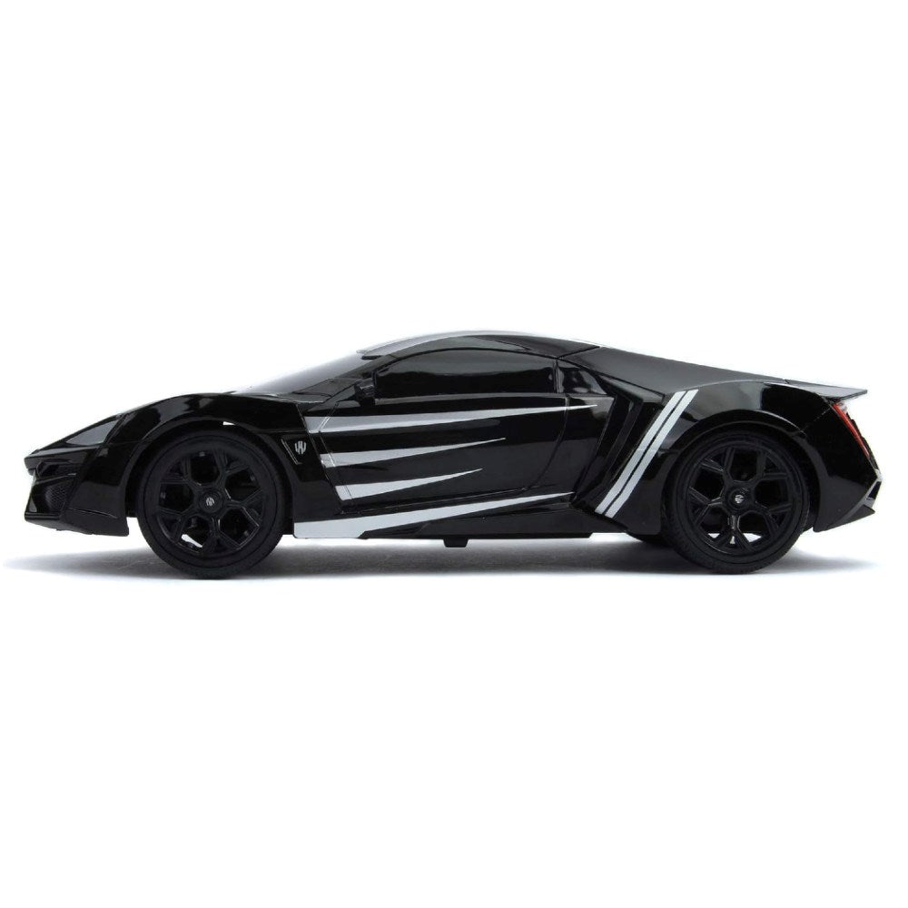 Jada 1:16 Black Panther Lykan Hypersport Uzaktan Kumandalı Araba | 2.4 Ghz USB Şarj 29 Cm Marvel Avengers Lisanslı Turbo Modlu 6+ Yaş ve Üzeri Çocuklar İçin