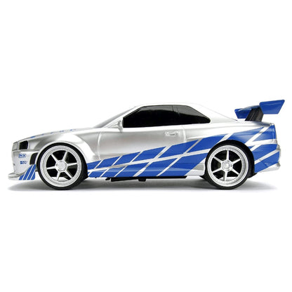 Jada 1:16 Brian's 2002 Nissan Skyline GT-R Uzaktan Kumandalı Araba | 2.4 Ghz USB Şarj 29 Cm BNR34 Turbo Modlu Fast & Furious 6+ Yaş ve Üzeri Çocuklar İçin