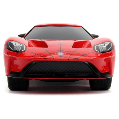 Jada 1:16 RC Marvel Spider-Man 2017 Ford GT Uzaktan Kumandalı Araba | 2.4 Ghz USB Şarj 28 Cm Turbo Modlu Marvel Lisanslı Spiderman 6+ Yaş ve Üzeri Çocuklar İçin