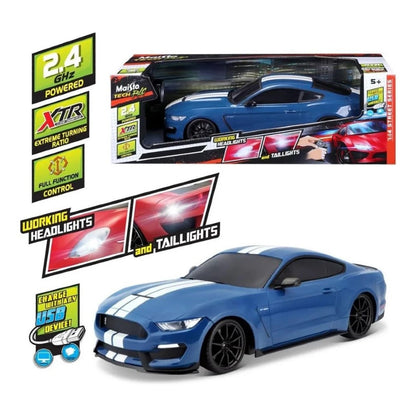 Maisto 1:14 Ford Shelby GT350 Uzaktan Kumandalı Araba | 2.4 Ghz 34 Cm USB Şarj Full Fonksiyon Işıklı Farlar ve Arka Lambalar 5+ Yaş ve Üzeri Çocuklar İçin