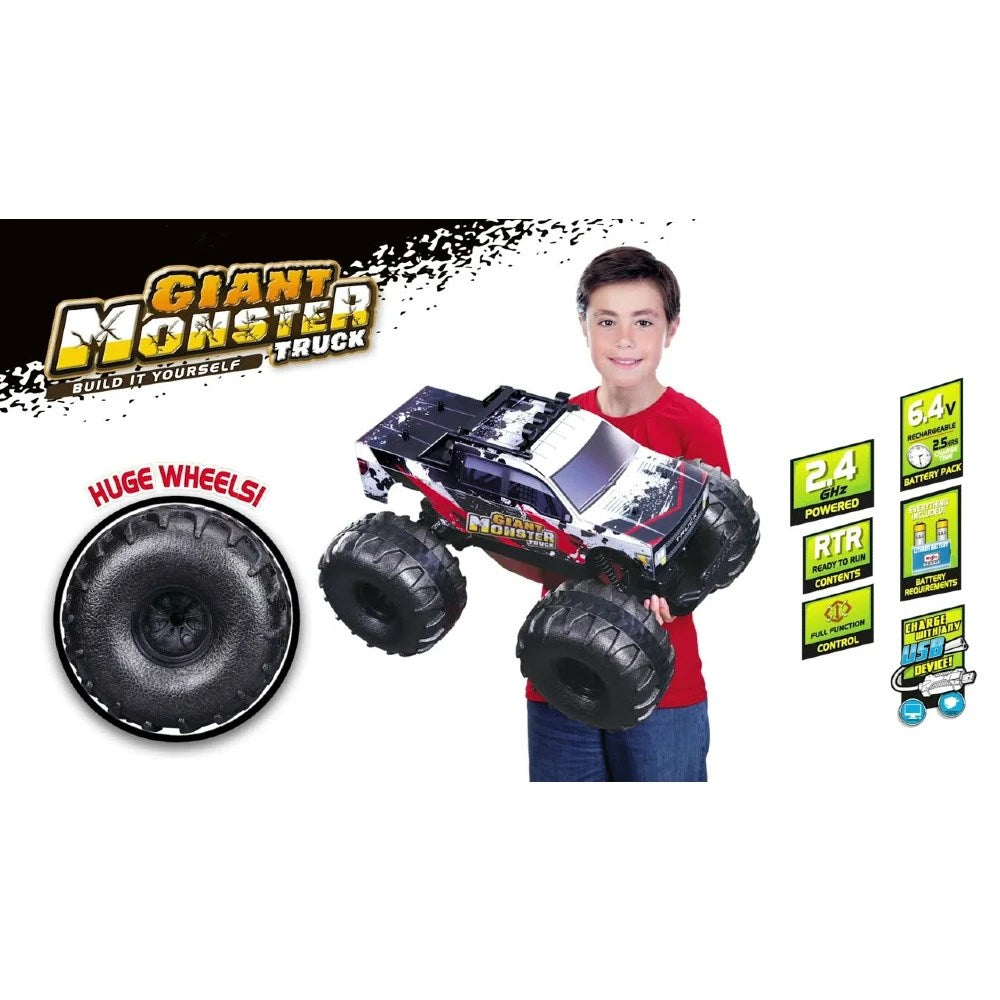Maisto 1:8 Gaint Monster Truck Uzaktan Kumandalı Dev Kamyon | 2.4 Ghz 60 Cm USB Şarj Kendin Yap Montaj Büyük Köpük Lastikler 8+ Yaş ve Üzeri Çocuklar İçin