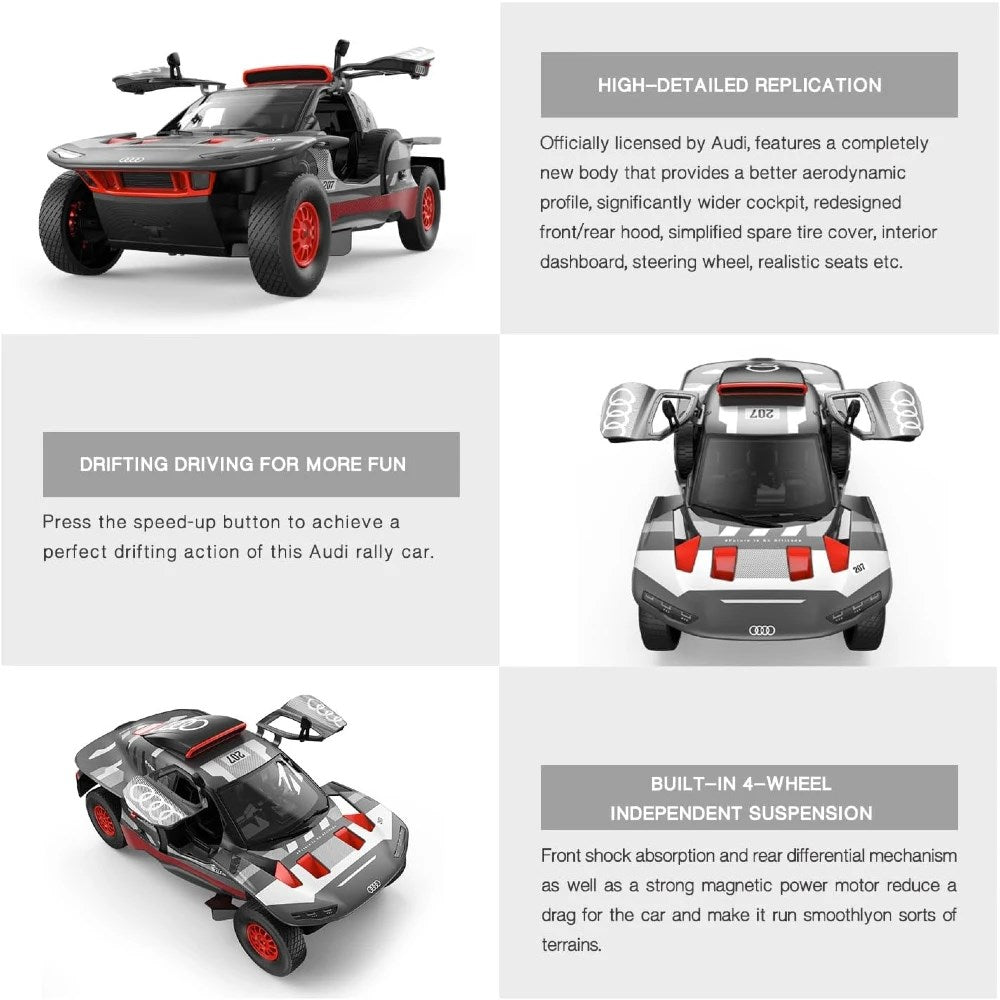 Rastar 1:14 Audi RS Q E-Tron E2 Drift Uzaktan Kumandalı Rally Arabası | 2.4 Ghz Full Fonksiyon 33 Cm LED Farlar