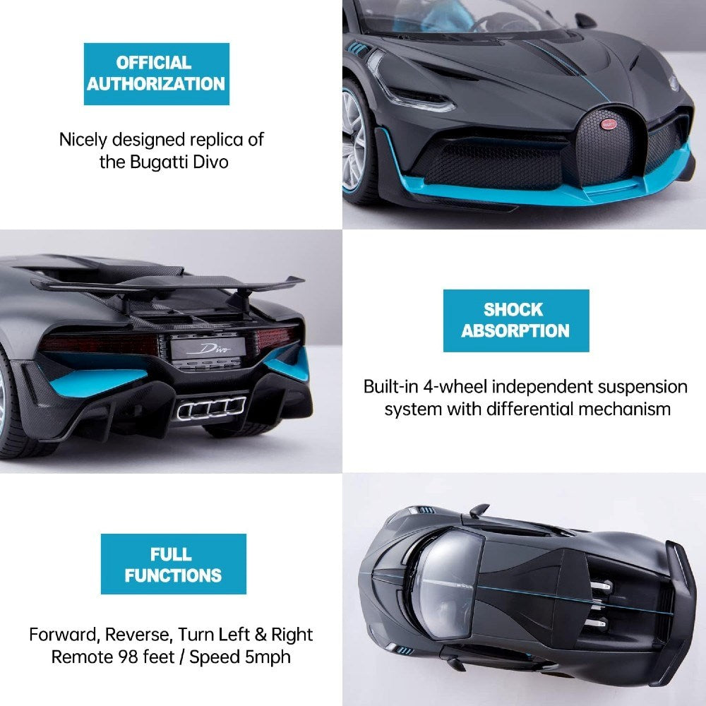 Rastar 1:14 Bugatti Divo Uzaktan Kumandalı Spor Araba | 2.4 Ghz Full Fonksiyon 33 Cm Işıklı Farlar