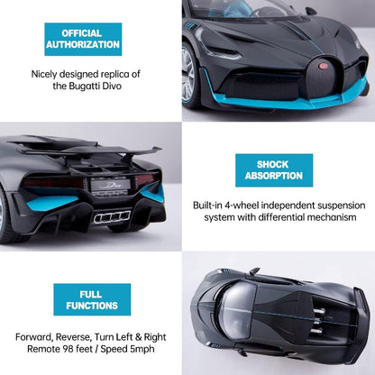 Rastar 1:14 Bugatti Divo Uzaktan Kumandalı Spor Araba | 2.4 Ghz Full Fonksiyon 33 Cm Işıklı Farlar